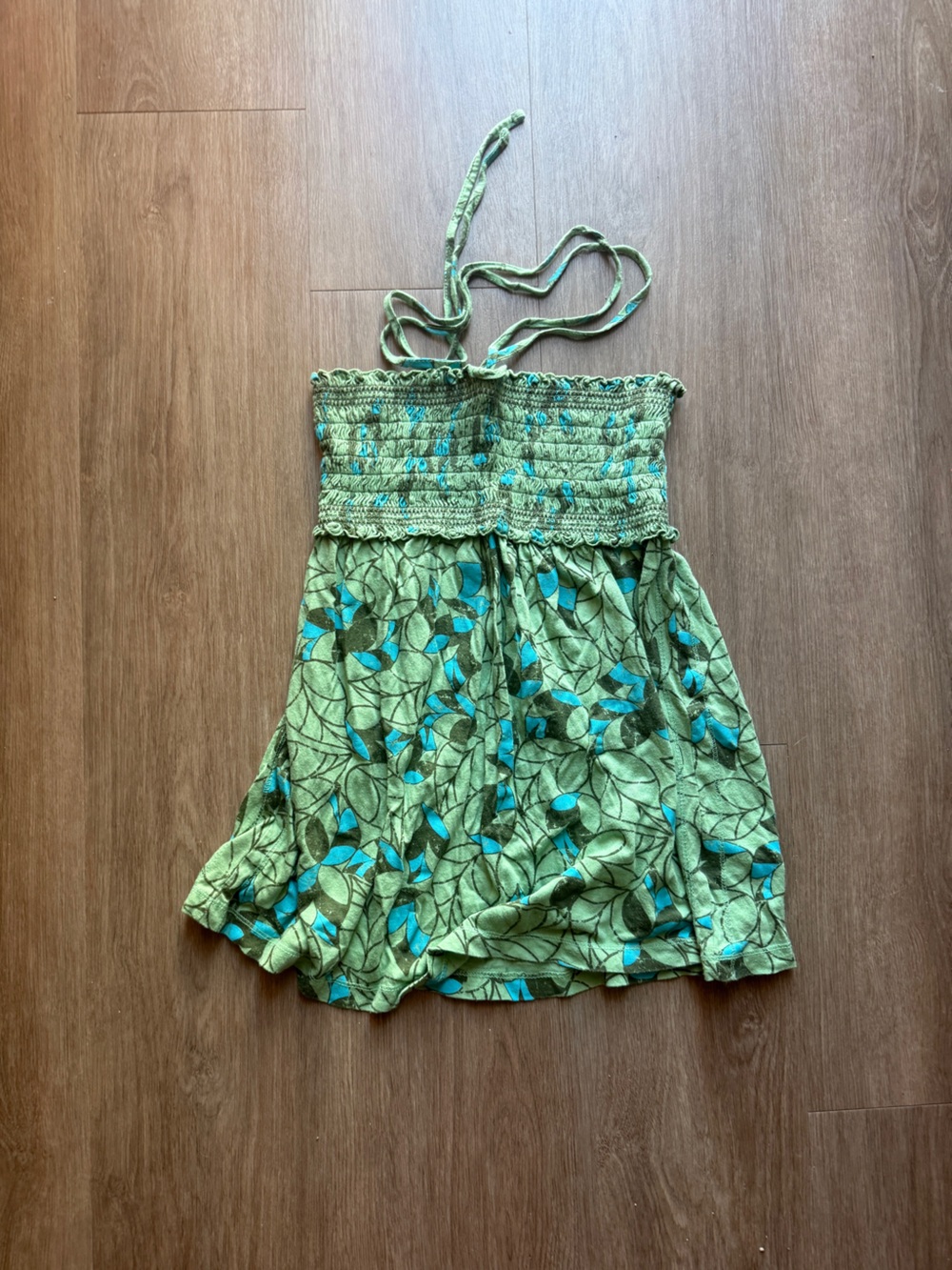 Xhilaration Green and Teal Leaf-Print High-Waist Women’s Shorts